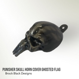 3D ghosted American flag Punisher SKULL horn cover