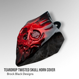 3D teardrop twisted skull horn cover