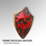 3D teardrop twisted skull horn cover