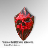 3D teardrop twisted skull horn cover
