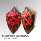 3D teardrop twisted skull horn cover