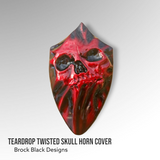 3D teardrop twisted skull horn cover