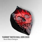 3D teardrop twisted skull horn cover