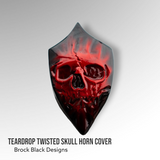 3D teardrop twisted skull horn cover