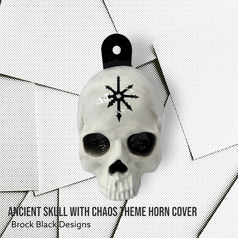 Ancient skull Deathly Hallows symbol horn cover
