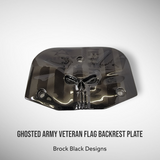 Backrest plate punisher with ghosted Army Veteran flag