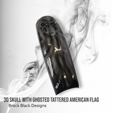 3D skull flag 21+ console ghosted tattered flag theme