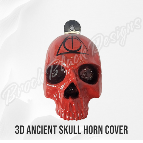 Ancient skull Deathly Hallows symbol horn cover
