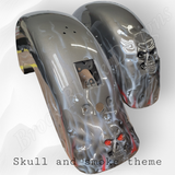 3D skull stretching through with smoke tins