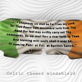 Celtic cross stretching through windshield