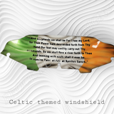 Celtic cross stretching through windshield