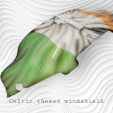 Celtic cross stretching through windshield