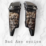 Bad Axe with American flag bags