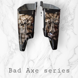 Bad Axe with American flag bags