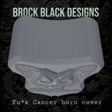 3D Fu*ck Cancer butterfly skull horn cover