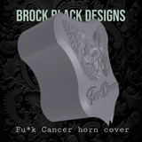 3D Fu*ck Cancer butterfly skull horn cover