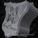 3D Fu*ck Cancer butterfly skull horn cover