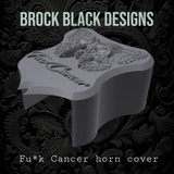 3D Fu*ck Cancer butterfly skull horn cover