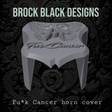 3D Fu*ck Cancer butterfly skull horn cover