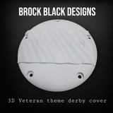 Tattered American Flag with Veteran Harley derby cover