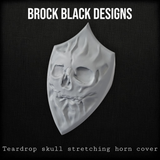 3D teardrop twisted skull horn cover