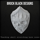 3D teardrop twisted skull horn cover