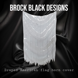 Draped American flag horn cover