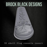 08+ touring console insert 3D Skull flag theme