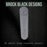 08+ touring console insert 3D Skull flag theme
