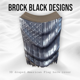Draped American flag horn cover