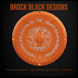 A set of bag Aztec calendar speakers covers