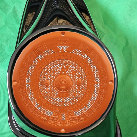 A set of bag Aztec calendar speakers covers