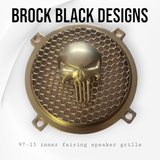 97-25+ Harley inner 3D punisher speakers grill covers set