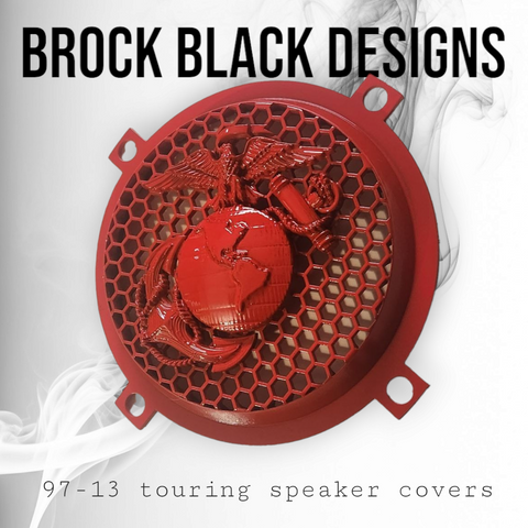 97-25+ Harley inner Touring 3D USMC speakers grill covers set