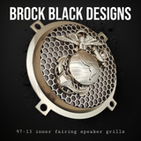 97-25+ Harley inner Touring 3D USMC speakers grill covers set