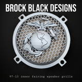 97-25+ Harley inner Touring 3D USMC speakers grill covers set