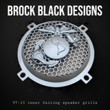 97-25+ Harley inner Touring 3D USMC speakers grill covers set