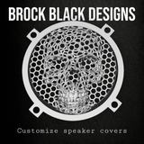 97-25+ Harley inner Touring 3D webbed skull speakers grill covers set