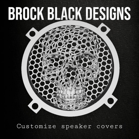 97-25+ Harley inner Touring 3D webbed skull speakers grill covers set