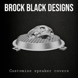 97-25+ Harley inner Touring 3D twisted skull speakers grill covers set