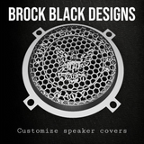 97-25+ Harley inner Touring 3D Navy speakers grill covers set