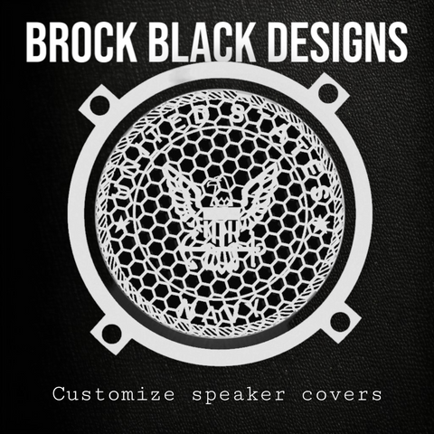 97-25+ Harley inner Touring 3D Navy speakers grill covers set