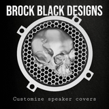 97-25+ Harley inner Touring 3D twisted skull speakers grill covers set