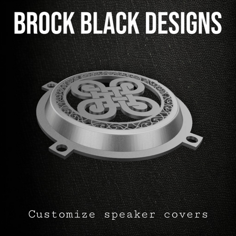 97-25+ Harley inner Touring 3D Celtic knot speakers grill covers set