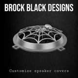 97-25+ Harley inner Touring 3D black widow speakers grill covers set