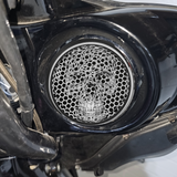 97-25+ Harley inner Touring 3D webbed skull speakers grill covers set