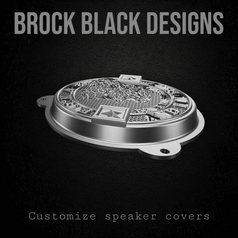 97-25+ Touring 3D FAFO webbed skull speakers grill covers set