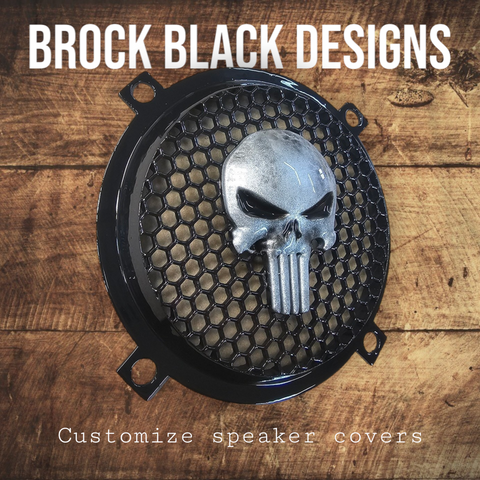 97-25+ Harley inner 3D punisher speakers grill covers set