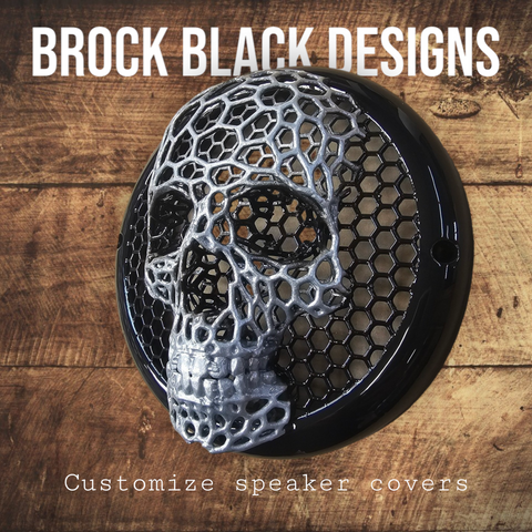 A set of bag webbed skull speakers grill covers