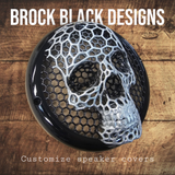 A set of bag webbed skull speakers grill covers